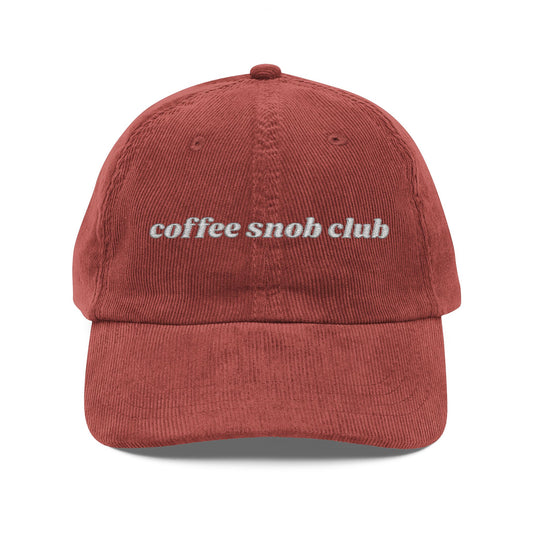 Coffee Snob Club Vintage Corduroy Hat