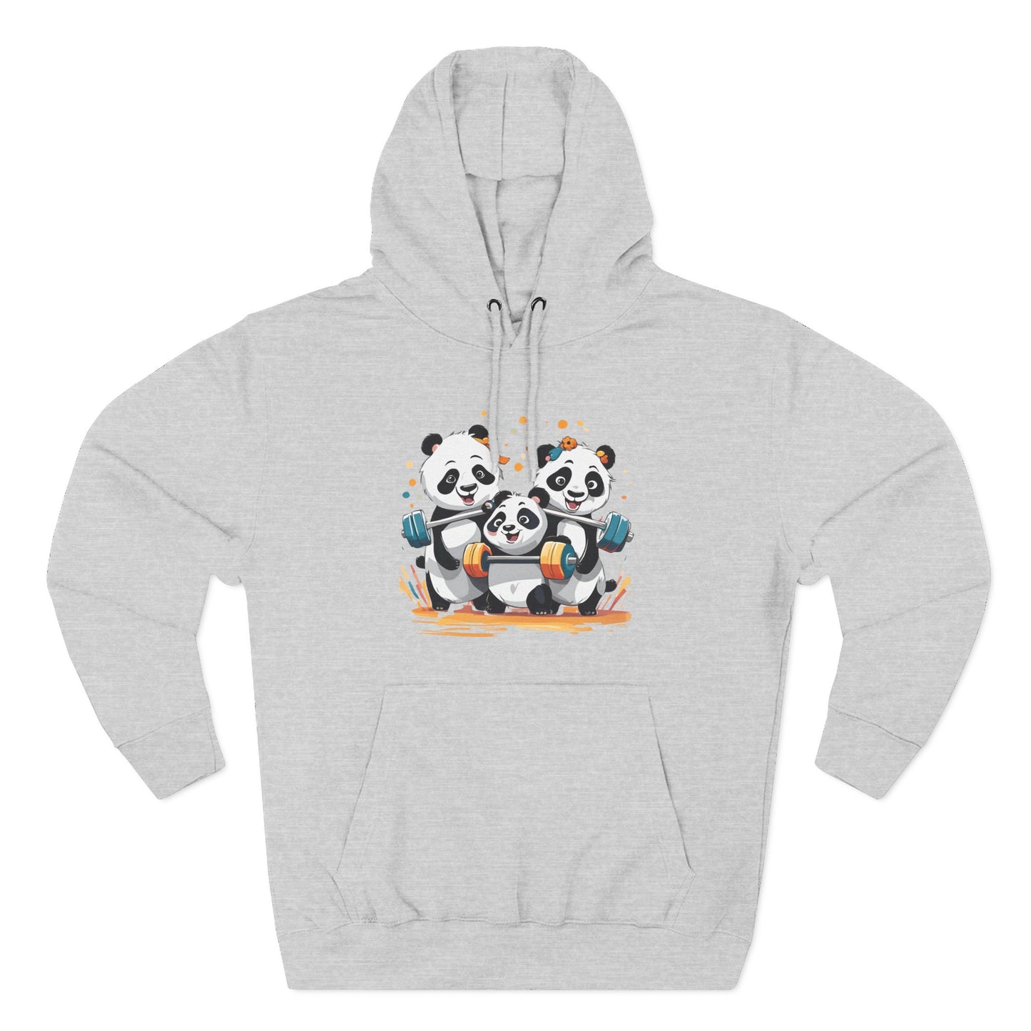 Panda Family Weights- Three-Panel Fleece Hoodie