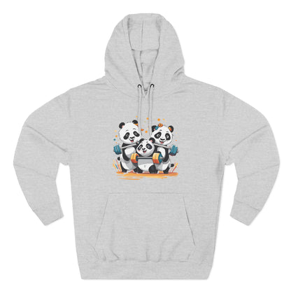 Panda Family Weights- Three-Panel Fleece Hoodie
