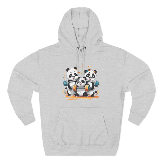 Panda Family Weights- Three-Panel Fleece Hoodie