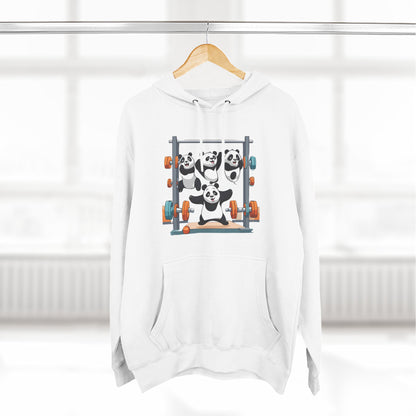 Panda Family Lifting Bars- Three-Panel Fleece Hoodie