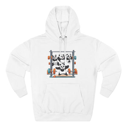Panda Family Lifting Bars- Three-Panel Fleece Hoodie