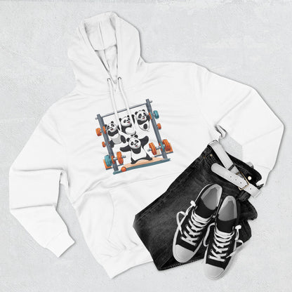 Panda Family Lifting Bars- Three-Panel Fleece Hoodie