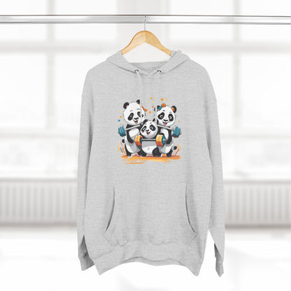 Panda Family Weights- Three-Panel Fleece Hoodie